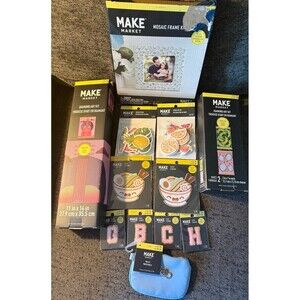 MAKE MARKET Bundle DIAMOND ART KITS Mosaic Frame Kit Patches Wood Decor & Wallet